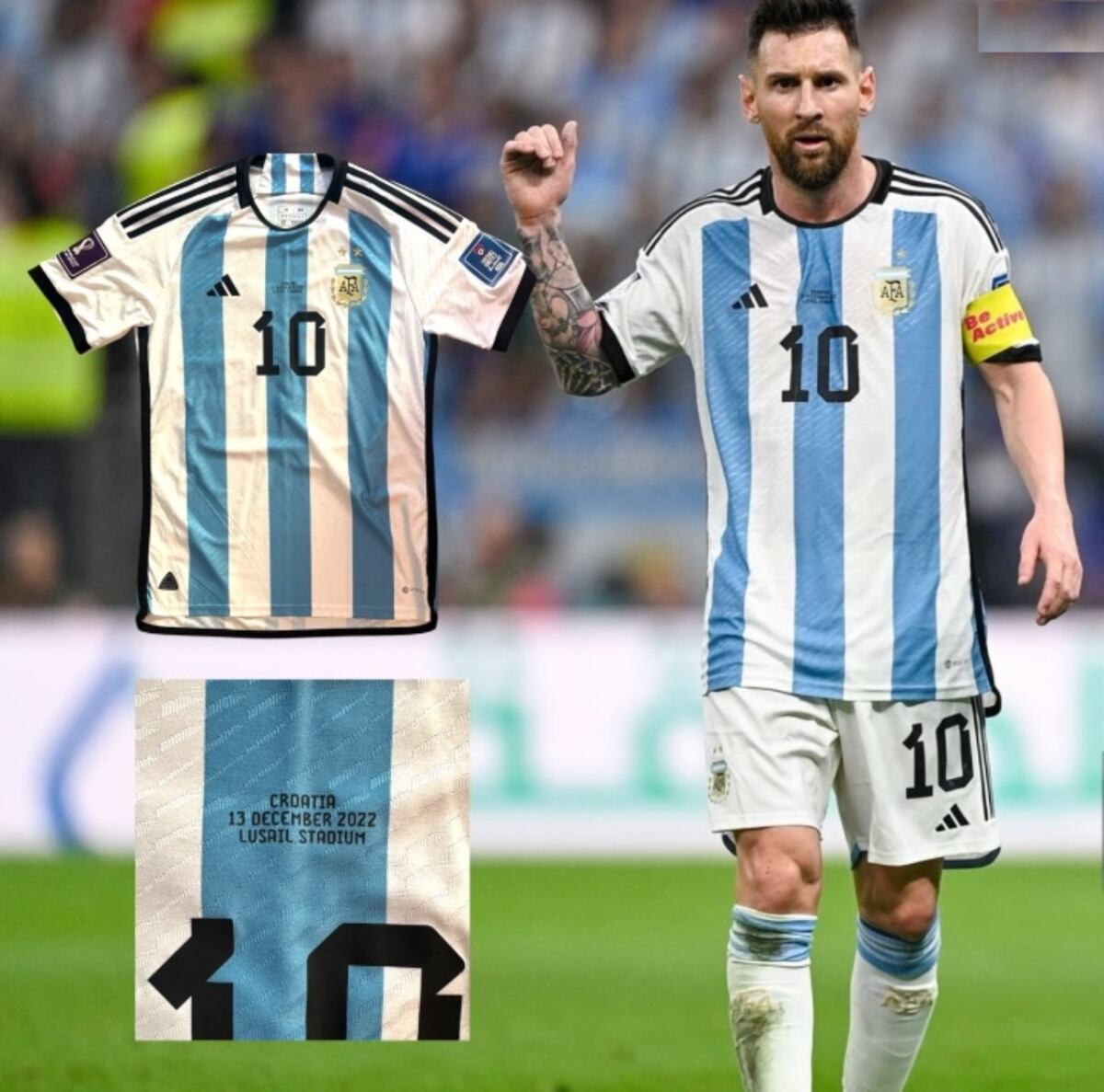 Se subasta la camiseta que Messi usó ante Croacia en la semifinal de Qatar 2022.