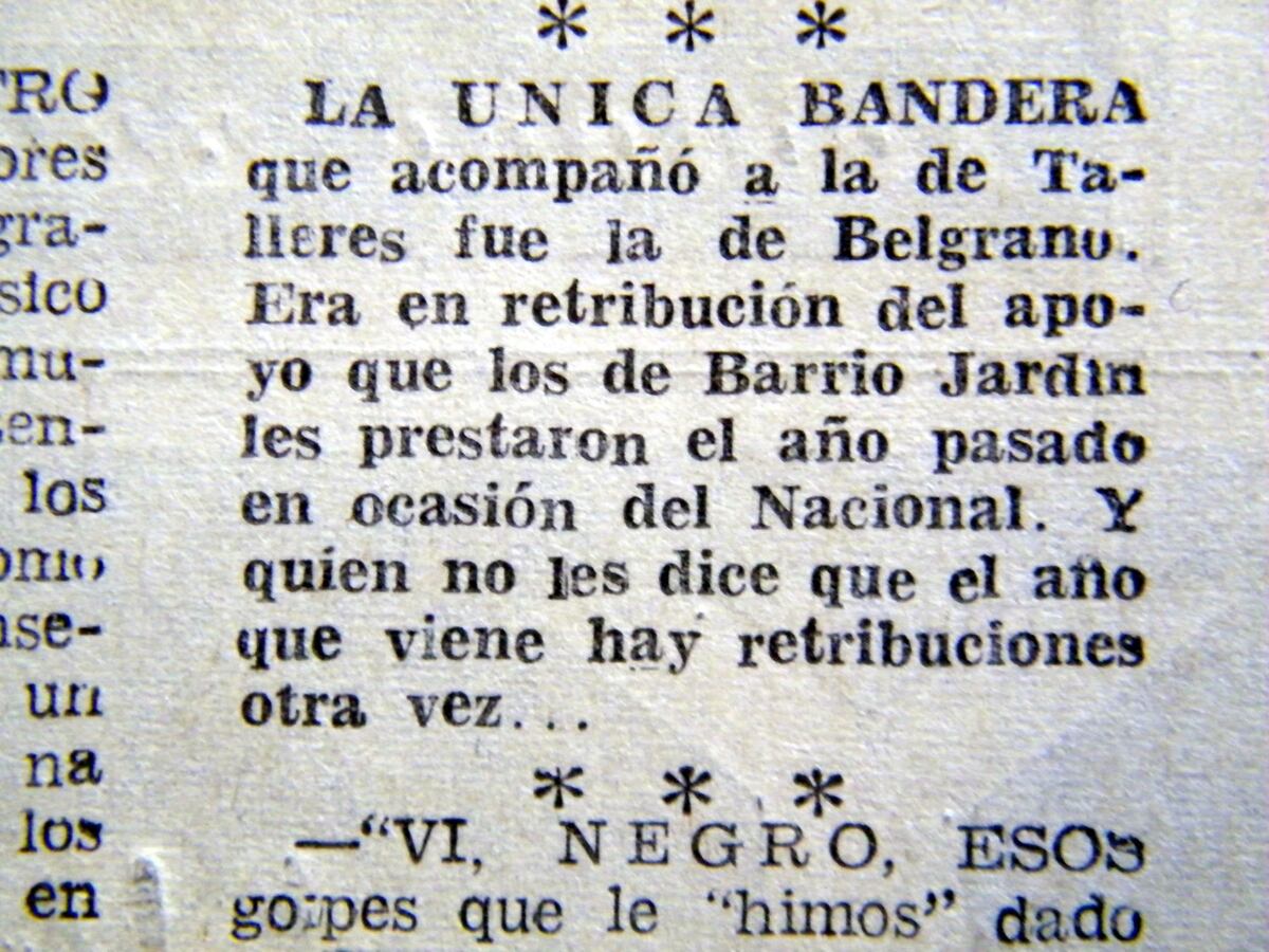 Cuando Talleres y Belgrano eran amigos. Informe de Gustavo Farías sobre la amistad de los clubes más representantivos de la ciudad. (Archivo Gustavo Farías)