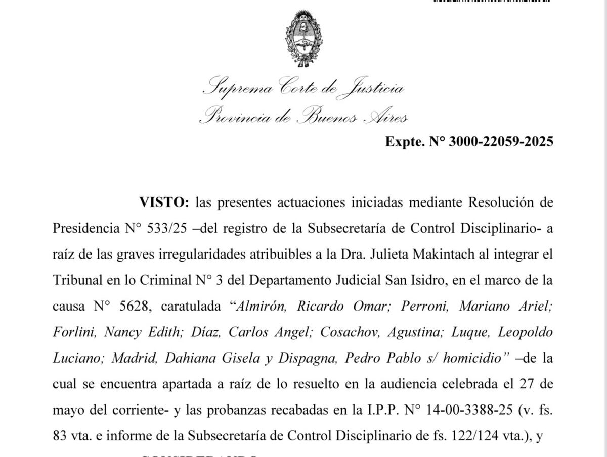 Licenciaron a la jueza Julieta Makintach.