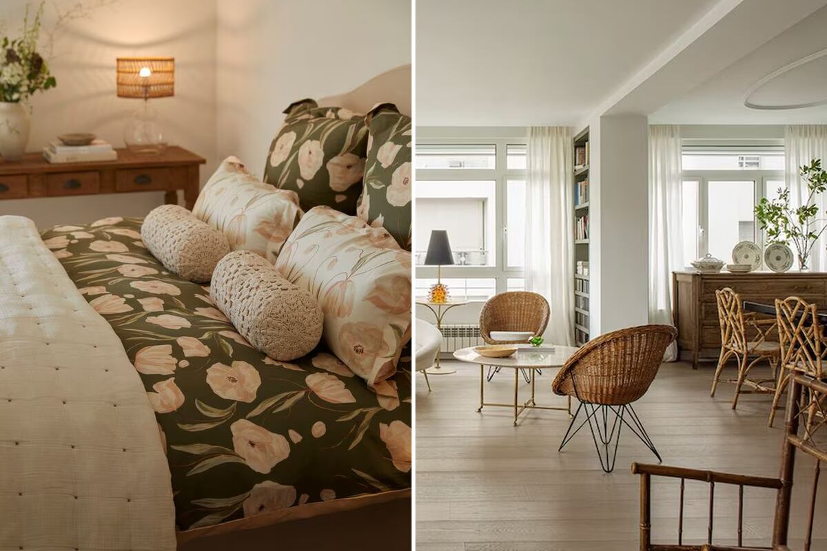 El tejido a crochet y las sillas de mimbre vuelven a la decoración del hogar. Pinterest.
