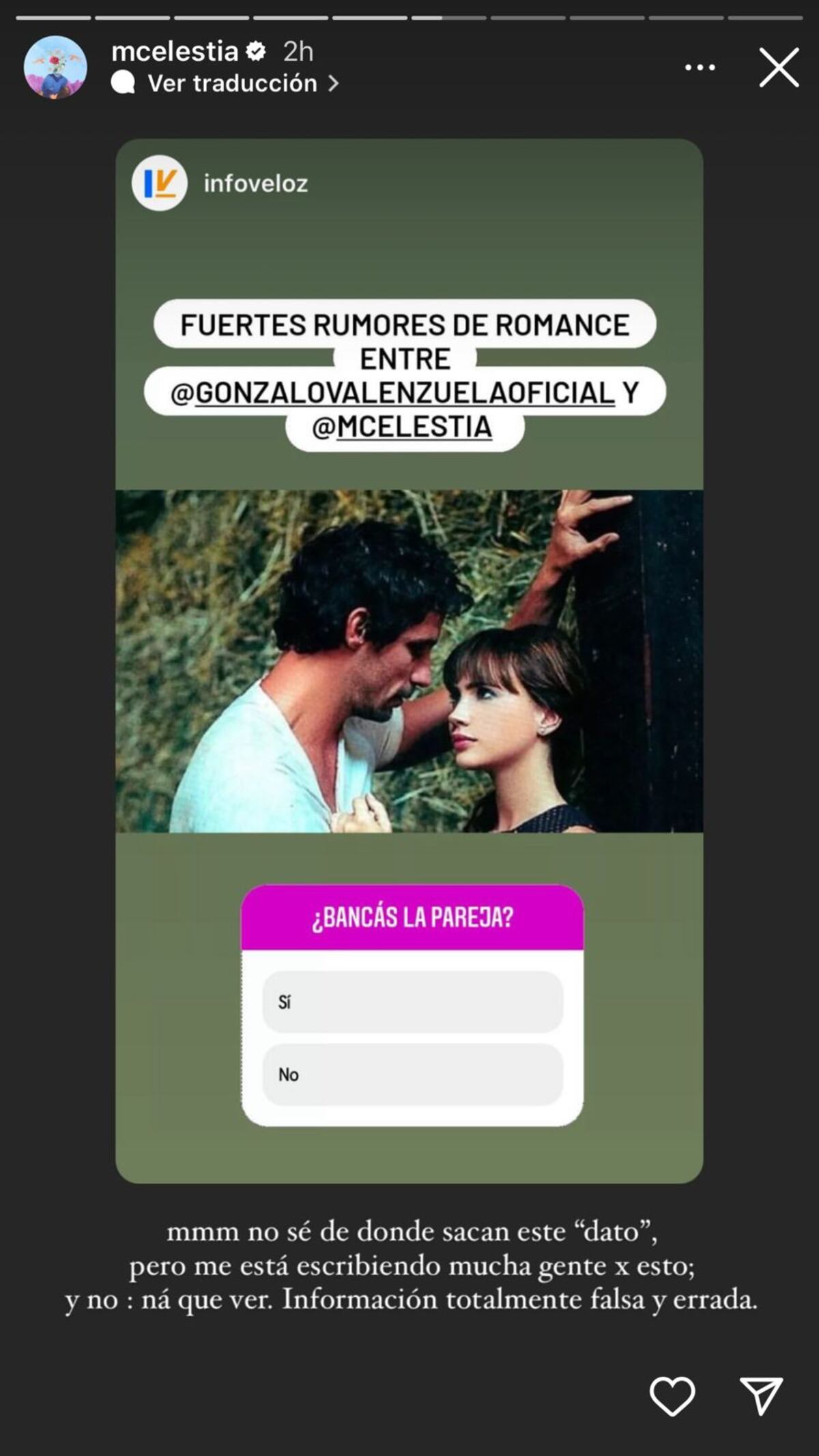 Celeste Cid habló de Gonzalo Valenzuela.