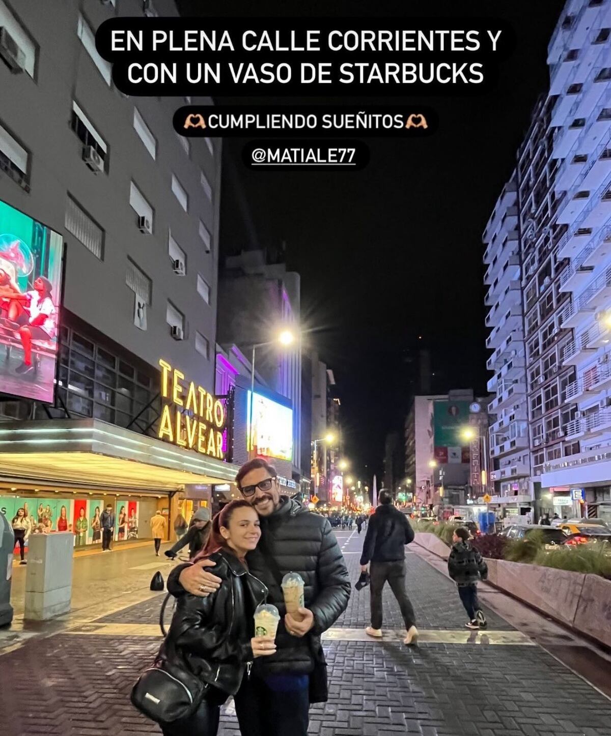 La historia que Martina Vignolo compartió en Instagram junto a Matías Alé. (Foto: captura de pantalla)
