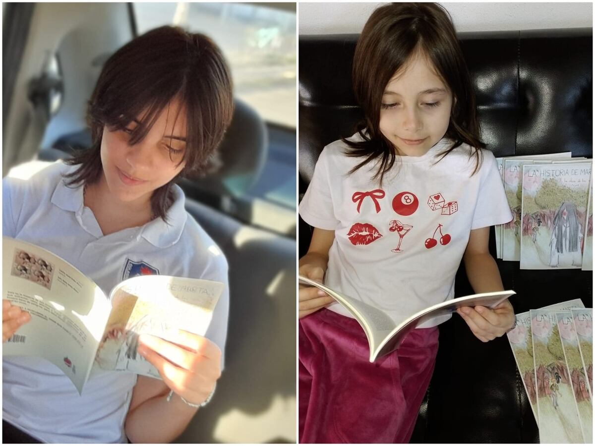 Sofía y Camila, las hermanas con el libro del que son autoras. (Gentileza familiar)