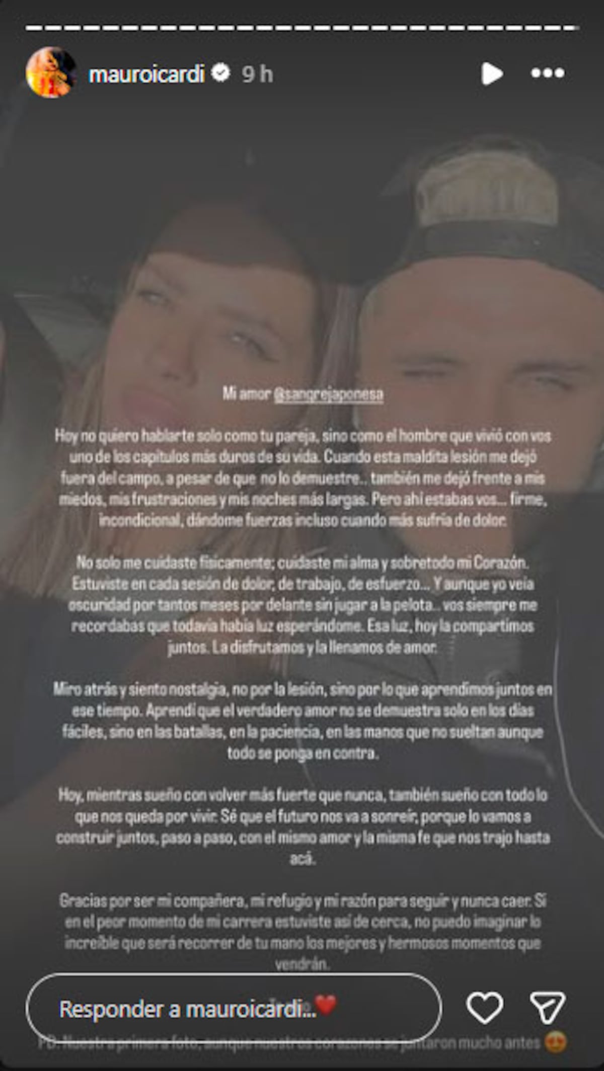 El posteo de Mauro Icardi. Foto: captura pantalla Instagram.
