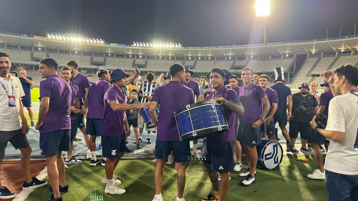 Los festejos en el Kempes. (La Voz).