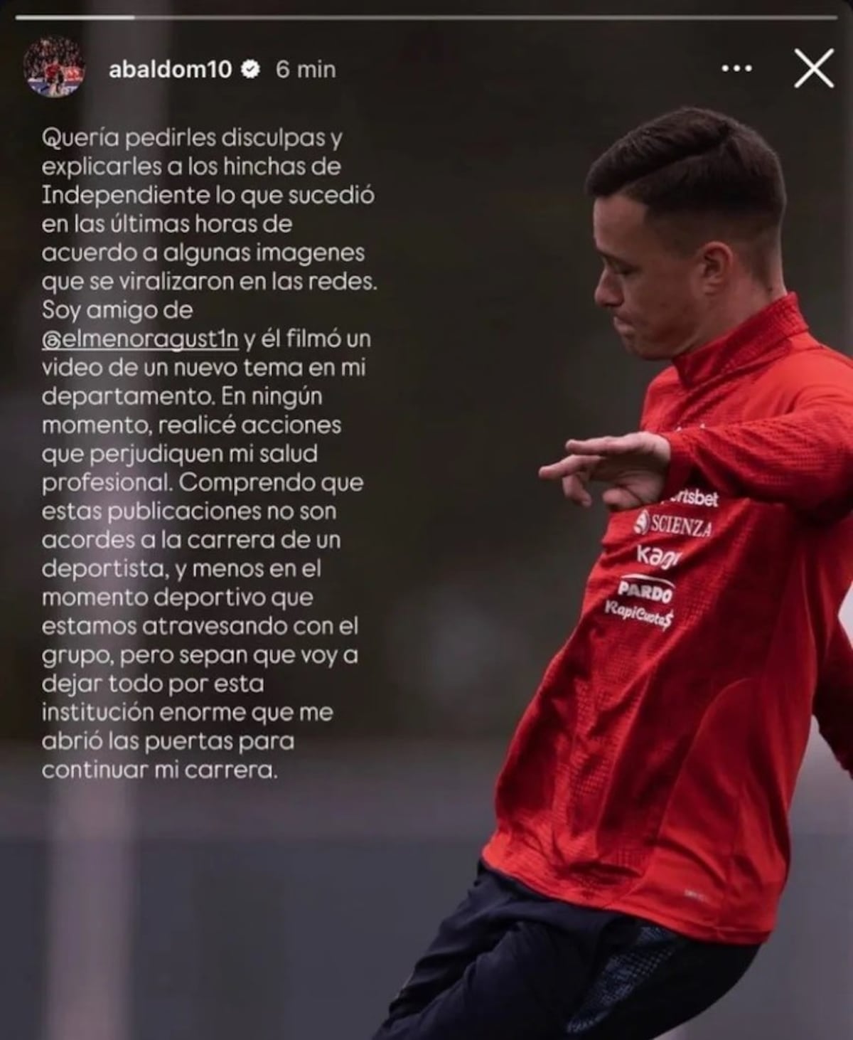 Drogas, alcohol y dólares: el escándalo que envuelve al futbolista de Independiente, Matías Abaldo