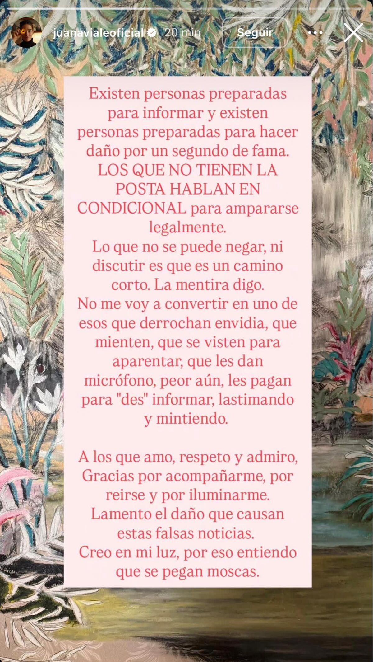 El descargo de Juana Viale (Captura de pantalla)