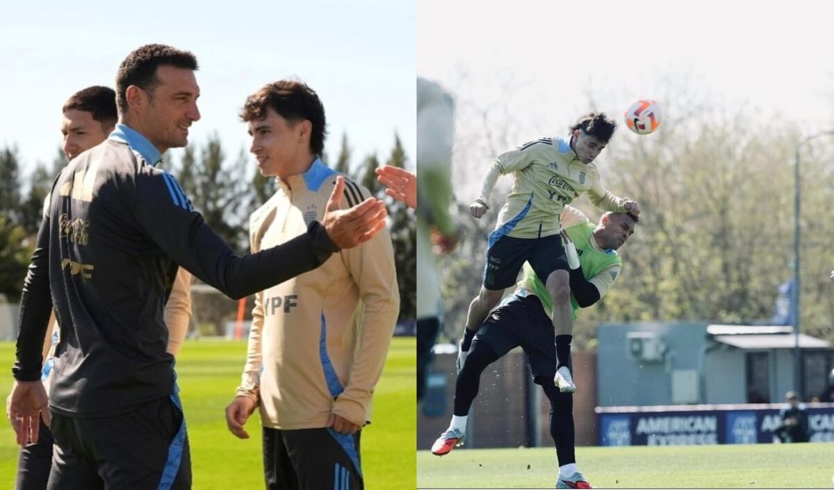 Santiago Fernández. Fue al Sub 20 y terminó siendo sparring de la mayor por pedido de Scaloni. Ya está la lista para el mundial de Chile. El defensor de Talleres, es fija. (Prensa AFA)