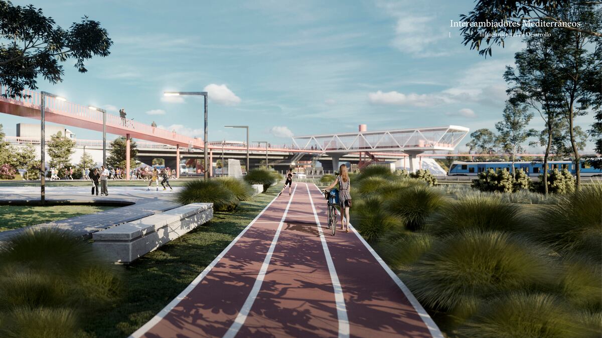 Jóvenes arquitectos proponen un sistema ferroviario en Circunvalación, con intercambiadores en cada uno de los accesos a la ciudad de Córdoba. Así sería el intercambiador en avenida Vélez Sársfield (La Voz).