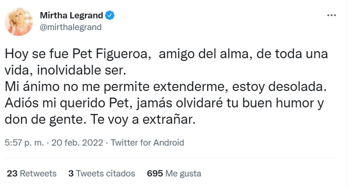 (Twitter Mirtha Legrand)