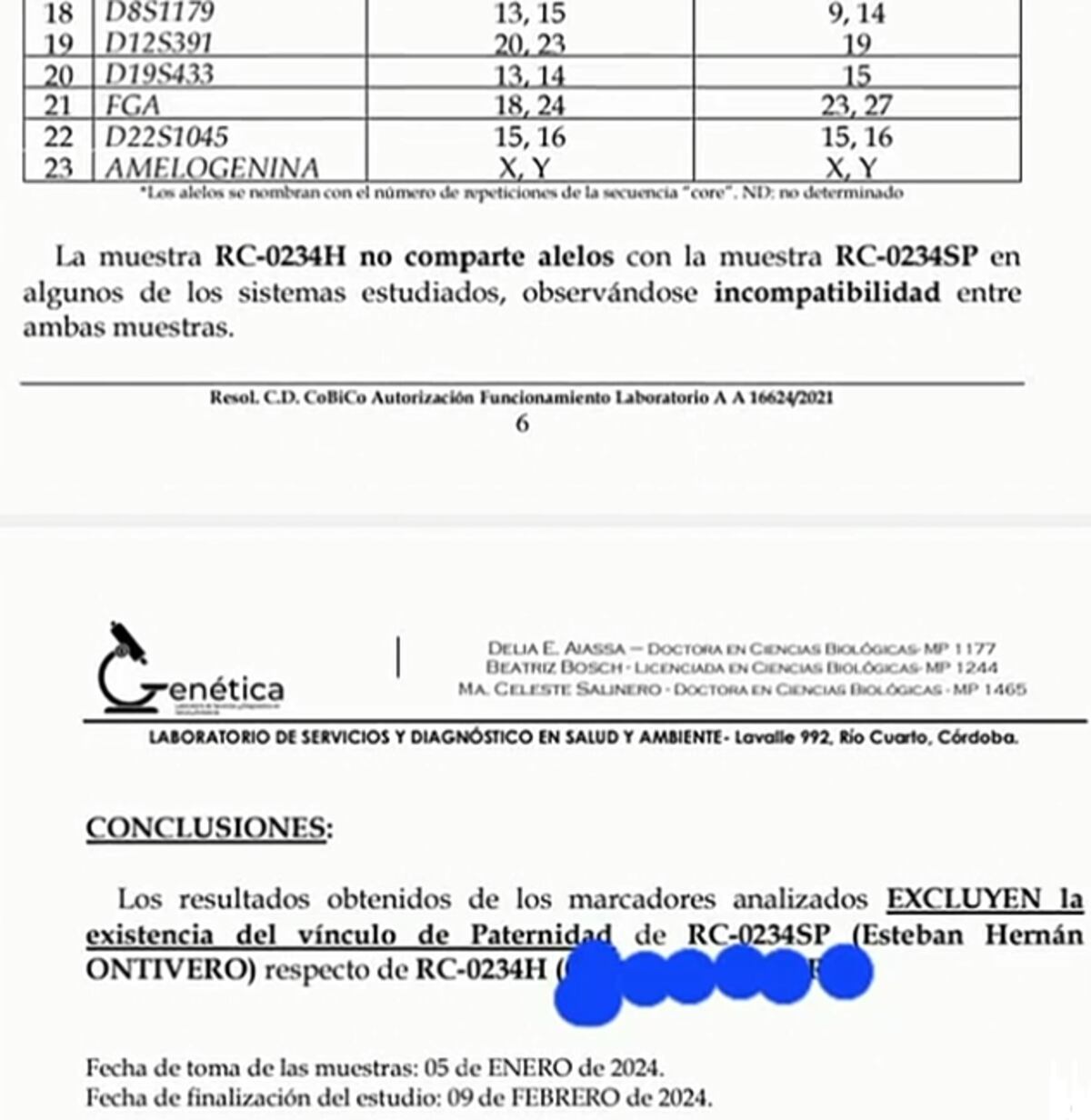 Resultado de ADN. Que difundió este viernes un programa de Telefe.