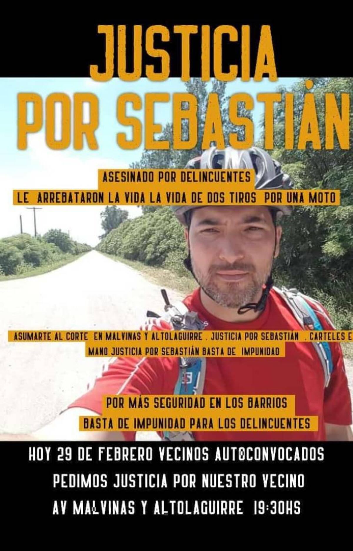 La convocatoria en barrio Yofre Norte por el asesinato de Sebastián Villarreal.