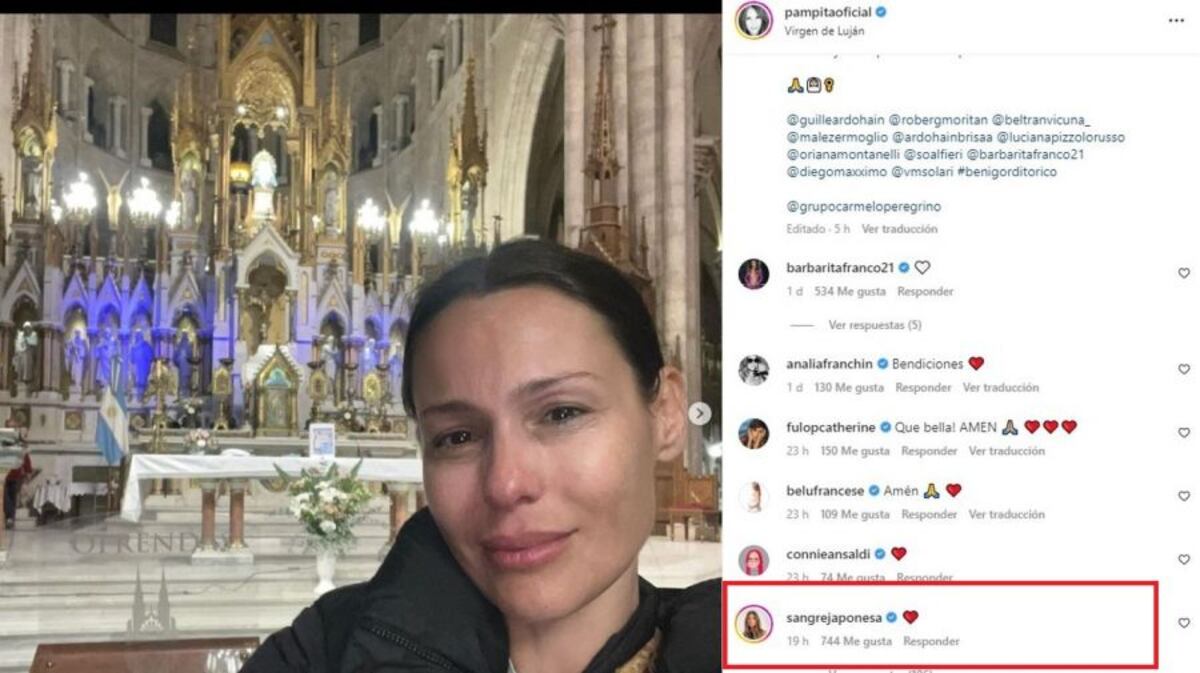 El comentario de la
China Suárez en la publicación de Pampita