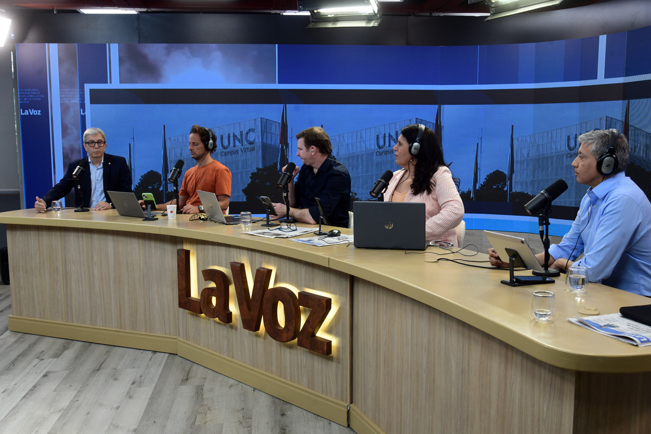 Jhon Boretto, rector de la UNC, en La Voz en Vivo. (Ramiro Pereyra / La Voz)