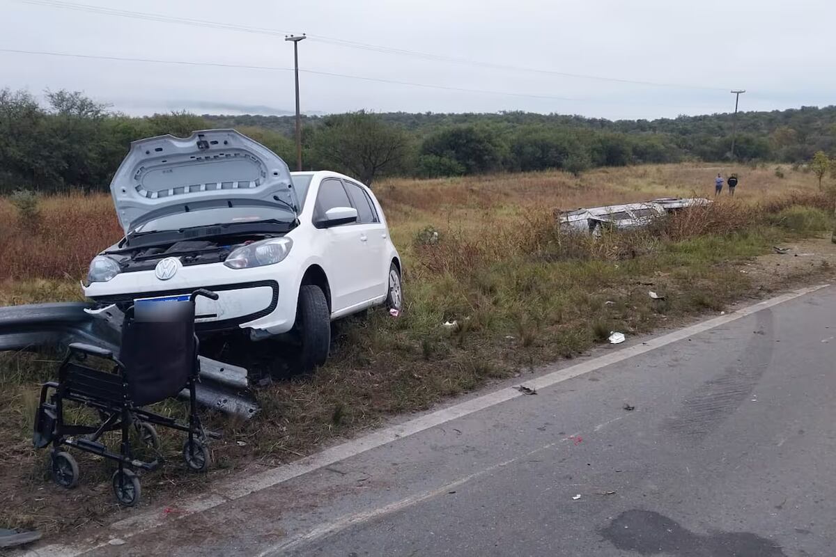 Capilla del Monte. Un hombre de 59 años murió tras protagonizar un choque en cadena sobre la ruta 38. (Gentileza Canal 2 Capilla del Monte)