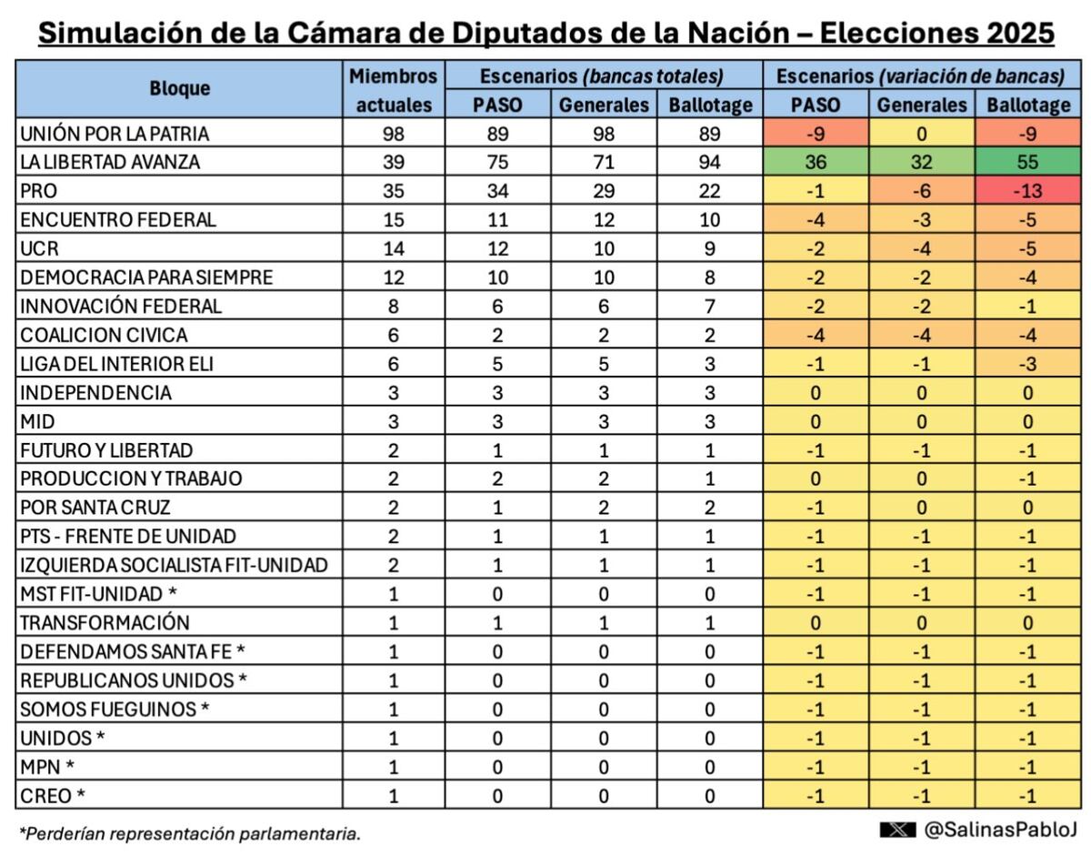 Elecciones 2025: qué podría pasar con los Diputados luego de la votación en octubre (@SalinasPabloJ)