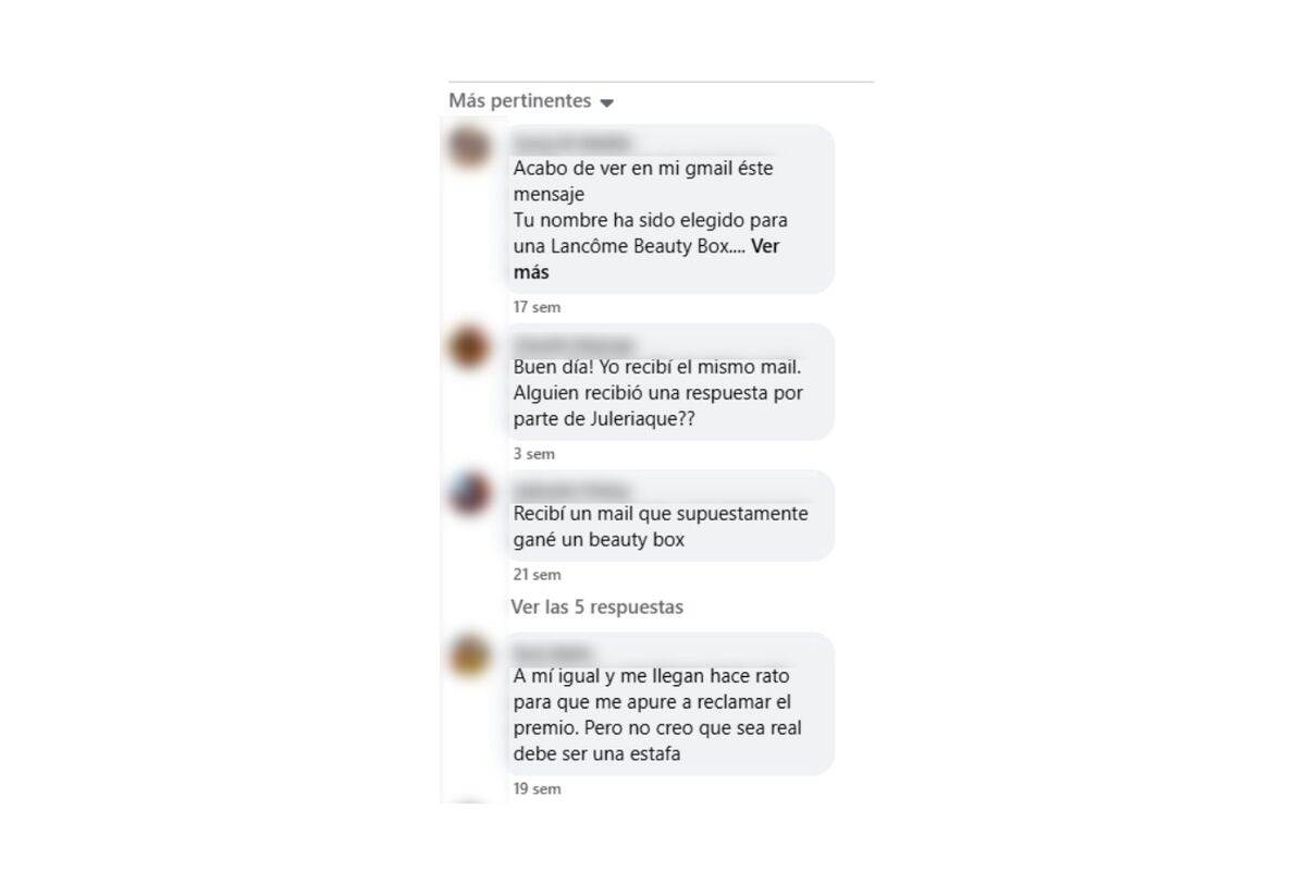 La Voz Chequea. Usuarios de Facebook comentaban sus sospechas sobre este tipo de mails semanas y meses atrás.