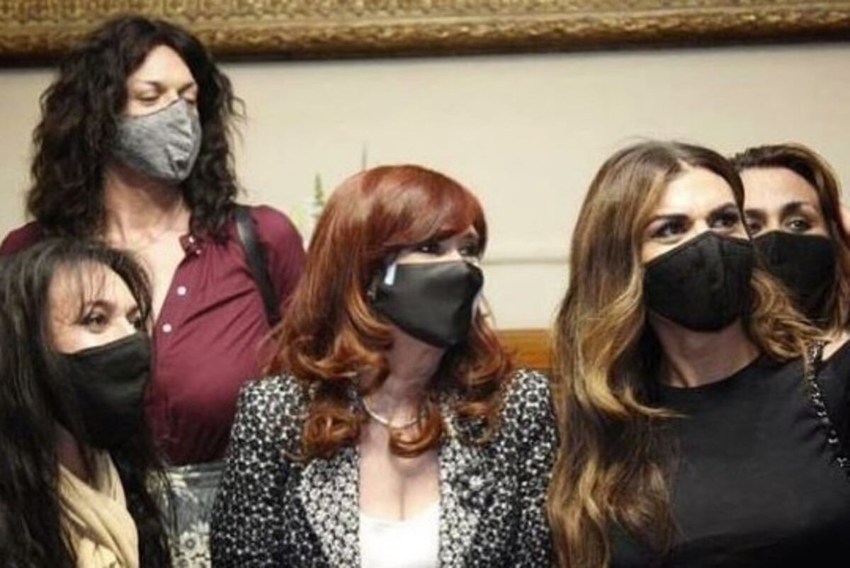 Flor de la V, junto a Cristina Fernández y activistas trans (Foto: Instagram Flor de la V)