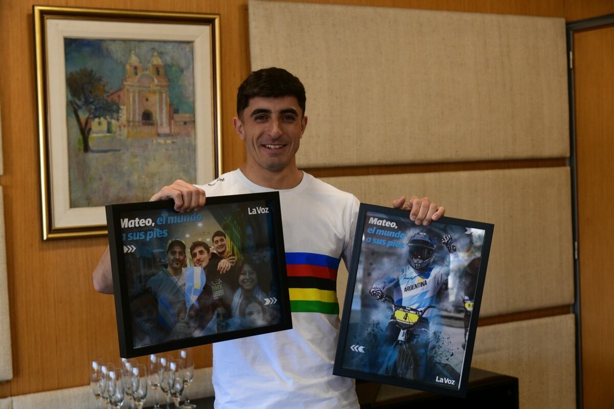 Mateo Espejo, campeón mundial de BMX, en La Voz. (Ramiro Pereyra / La Voz)