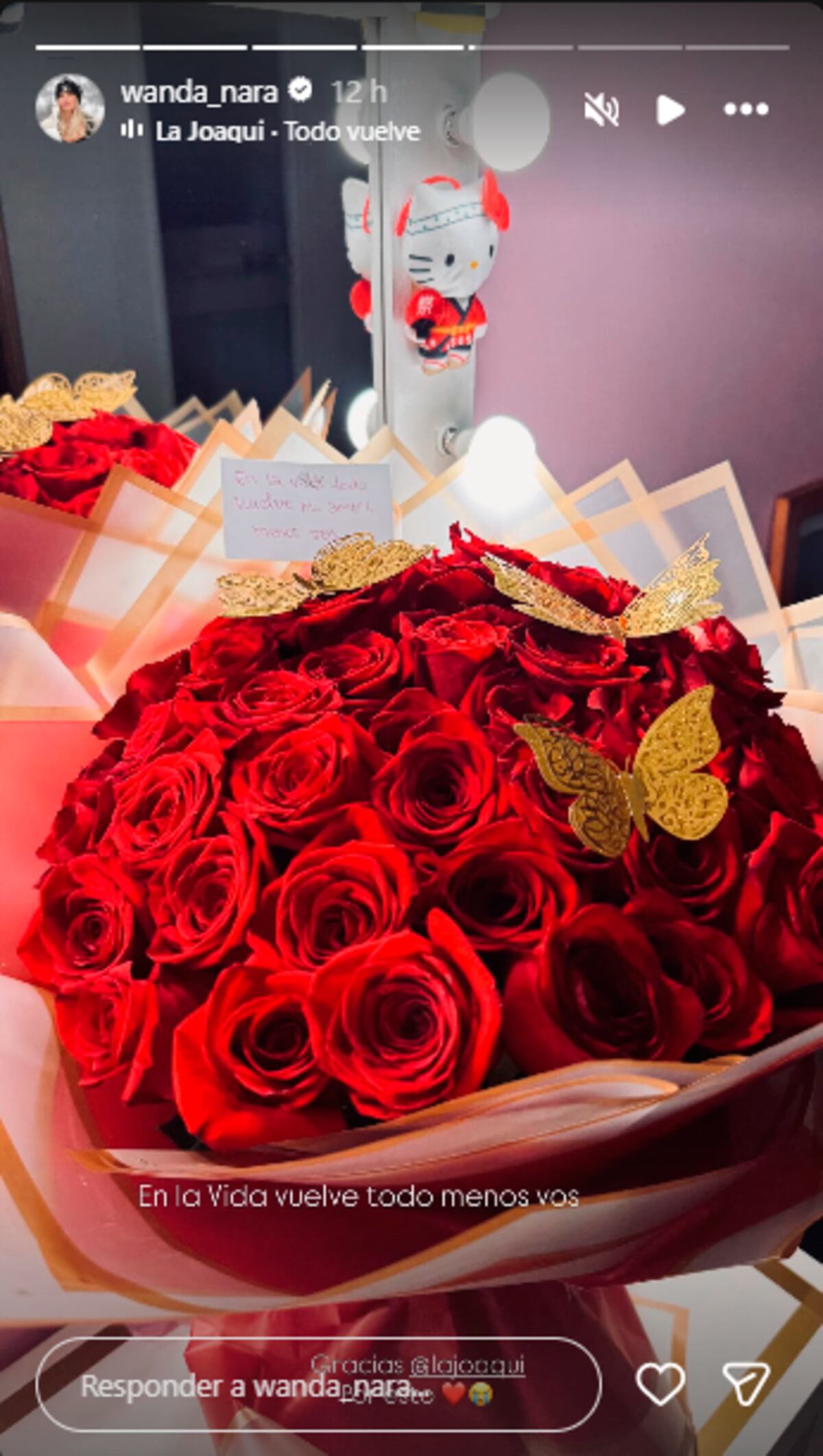 El regalo de La Joaqui para Wanda Nara. Foto: captura pantalla.