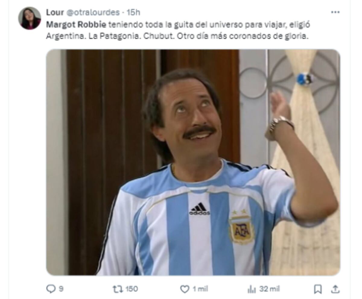 Los memes de Margot Robbie en Argentina. (Captura)