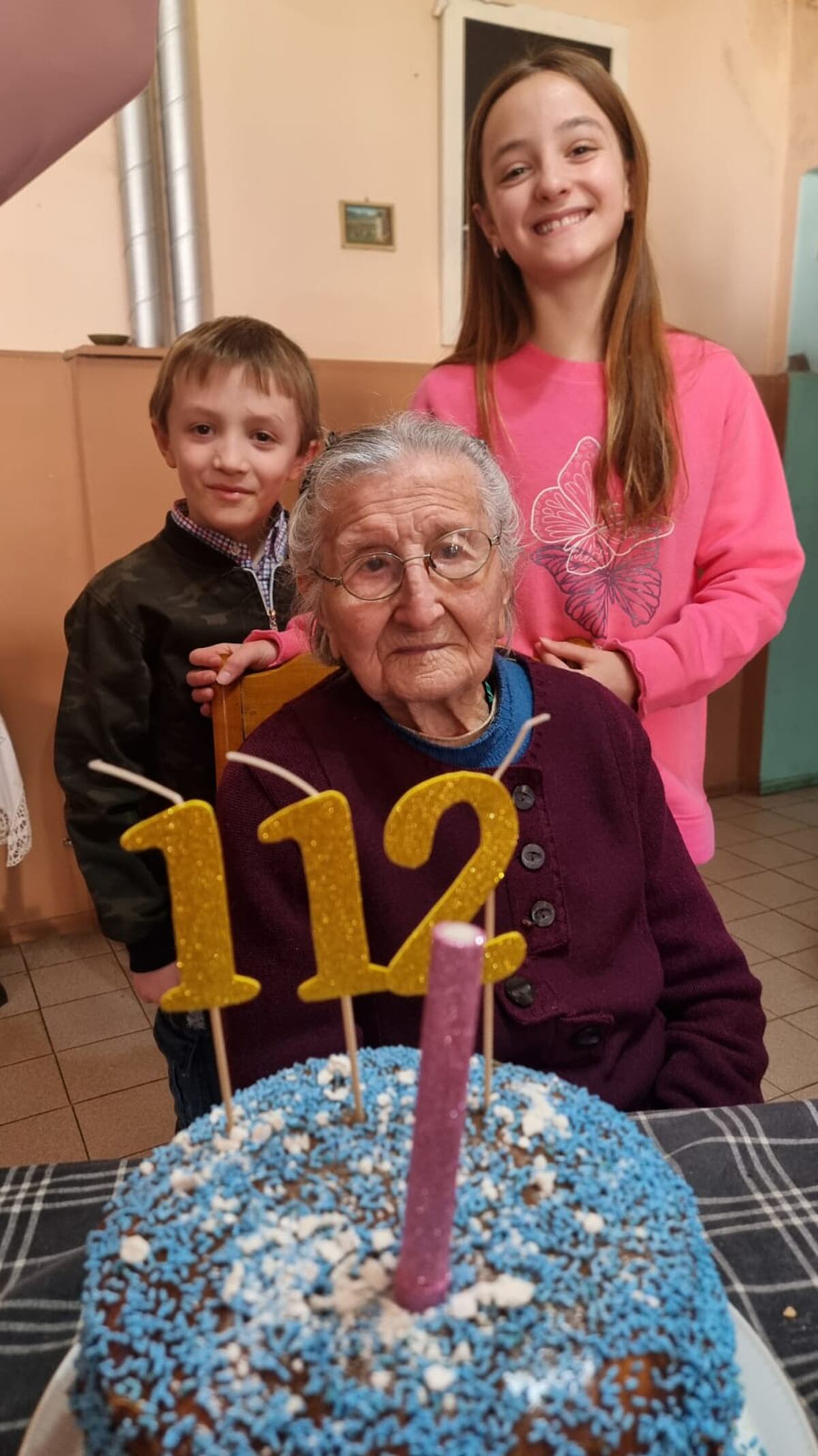 Onorina Apprato de Tagliaferro celebró hoy con familiares sus 112 años. (Gentileza familia Tagliaferro)