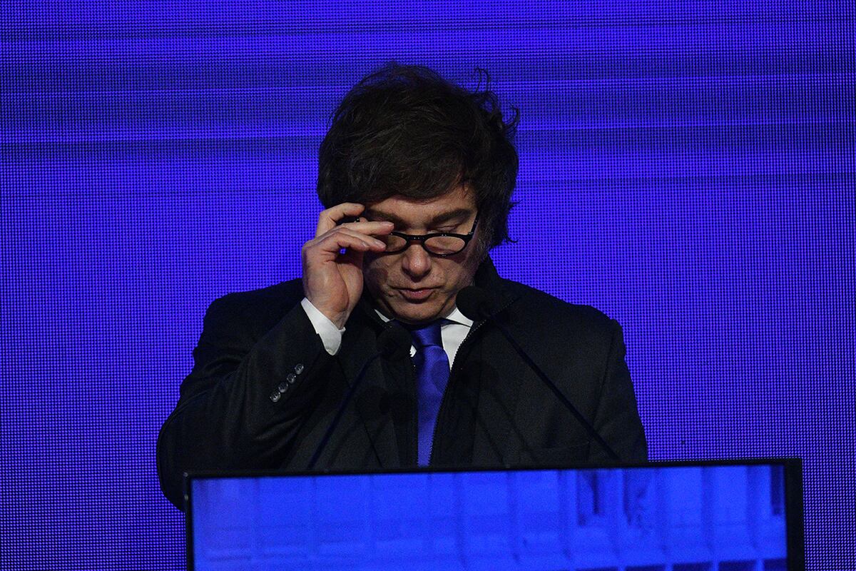El presidente Javier Milei en el 125° aniversario de la Bolsa de Comercio de Córdoba. (Pedro Castillo / La Voz)