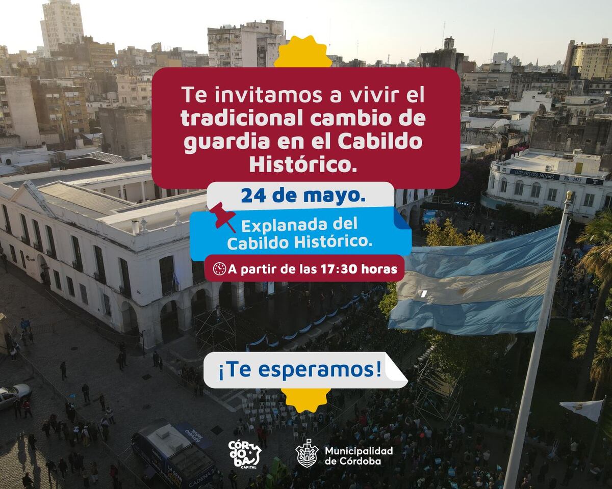 Cambio de guardia en el Cabildo Histórico. (Municipalidad de Córdoba)