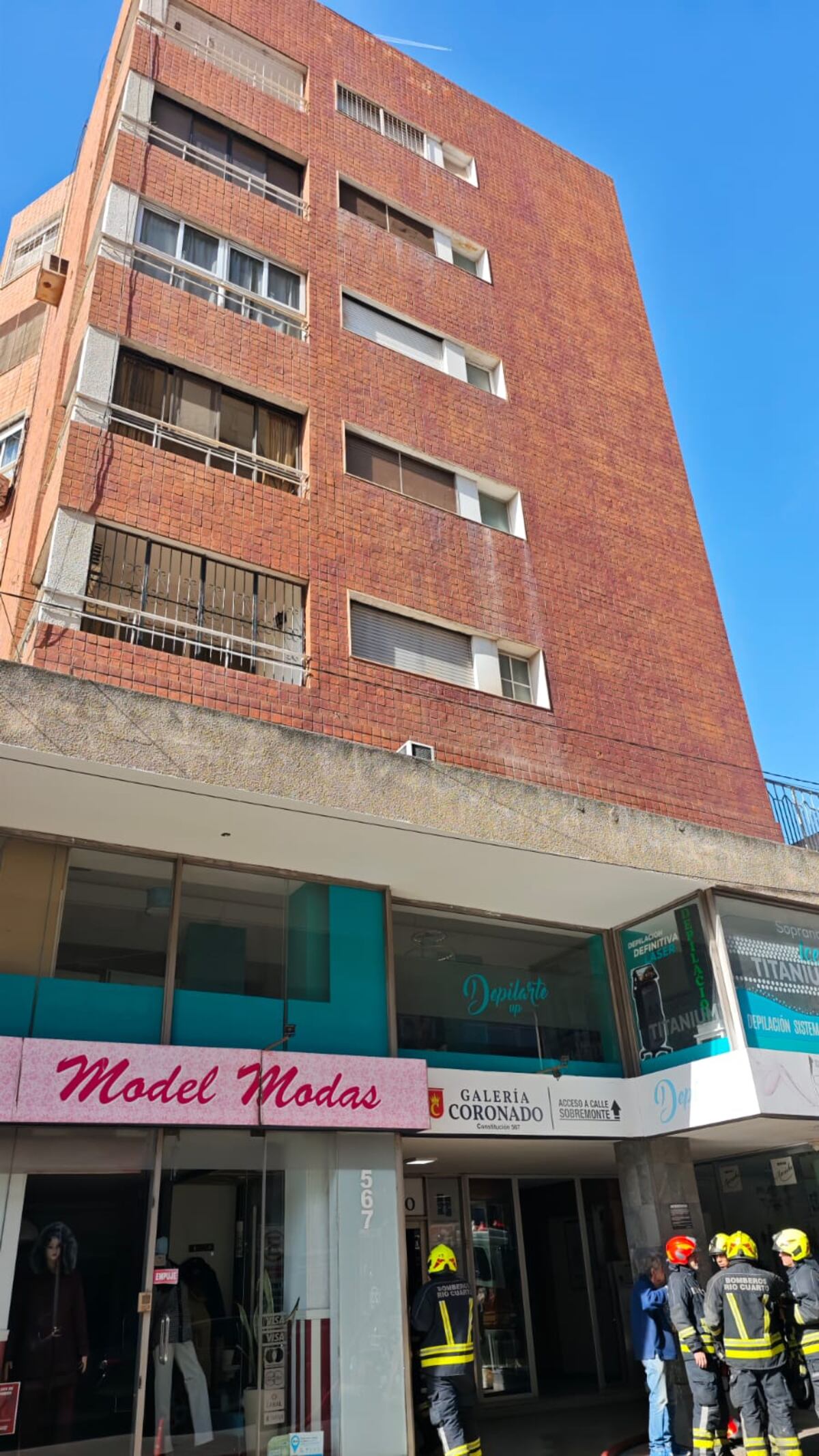 Microcentro de Río Cuarto. El edificio Coronado donde ocurrió el hecho (Policía).