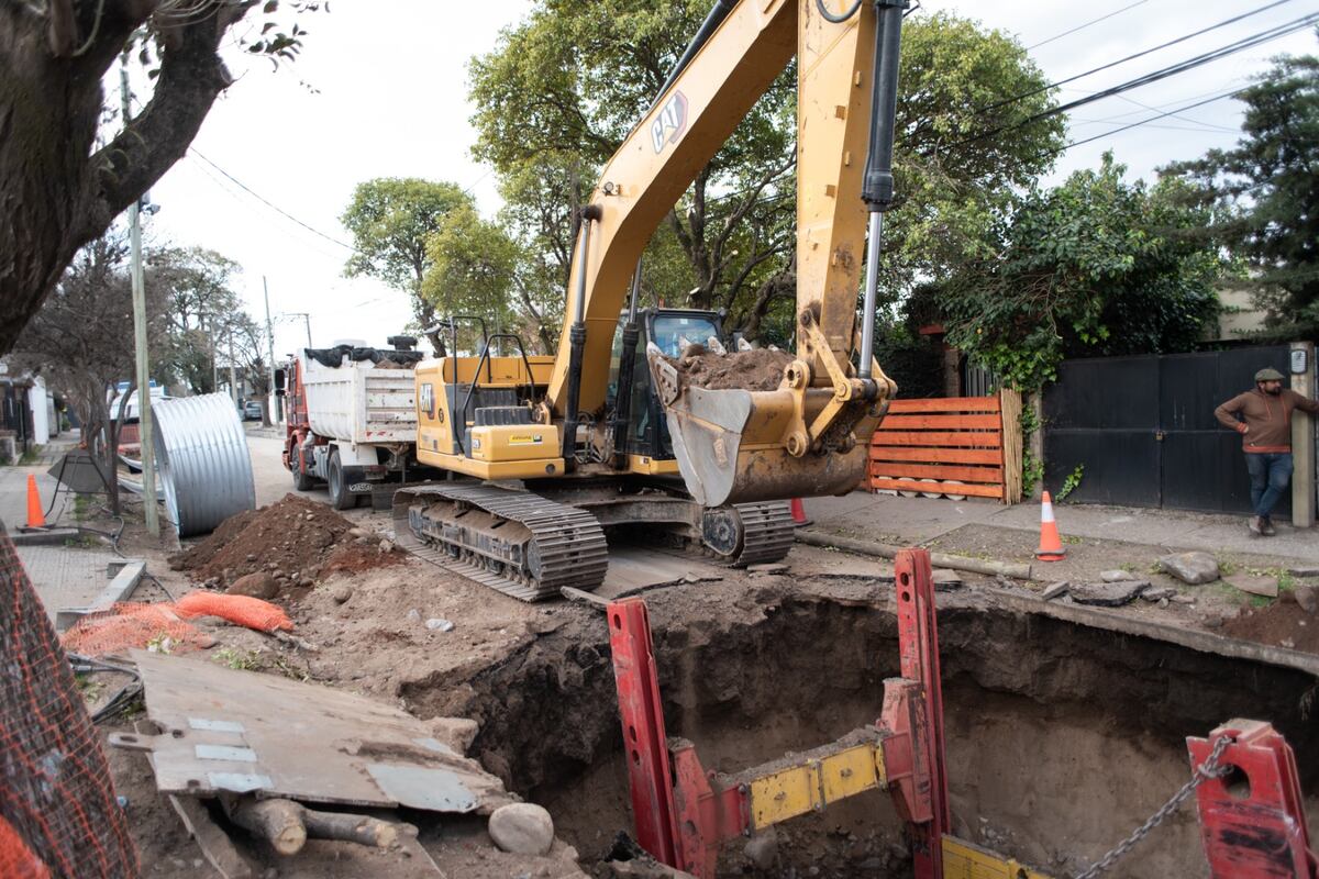 Avanzan las obras del desagüe sobre calle Viracocha. (Municipalidad de Córdoba)