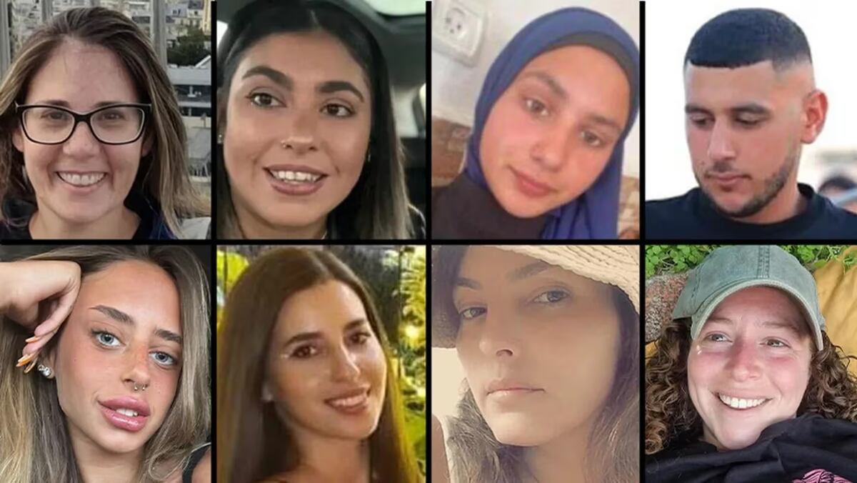 Los ocho israelíes liberados por Hamas este jueves (Ynet)