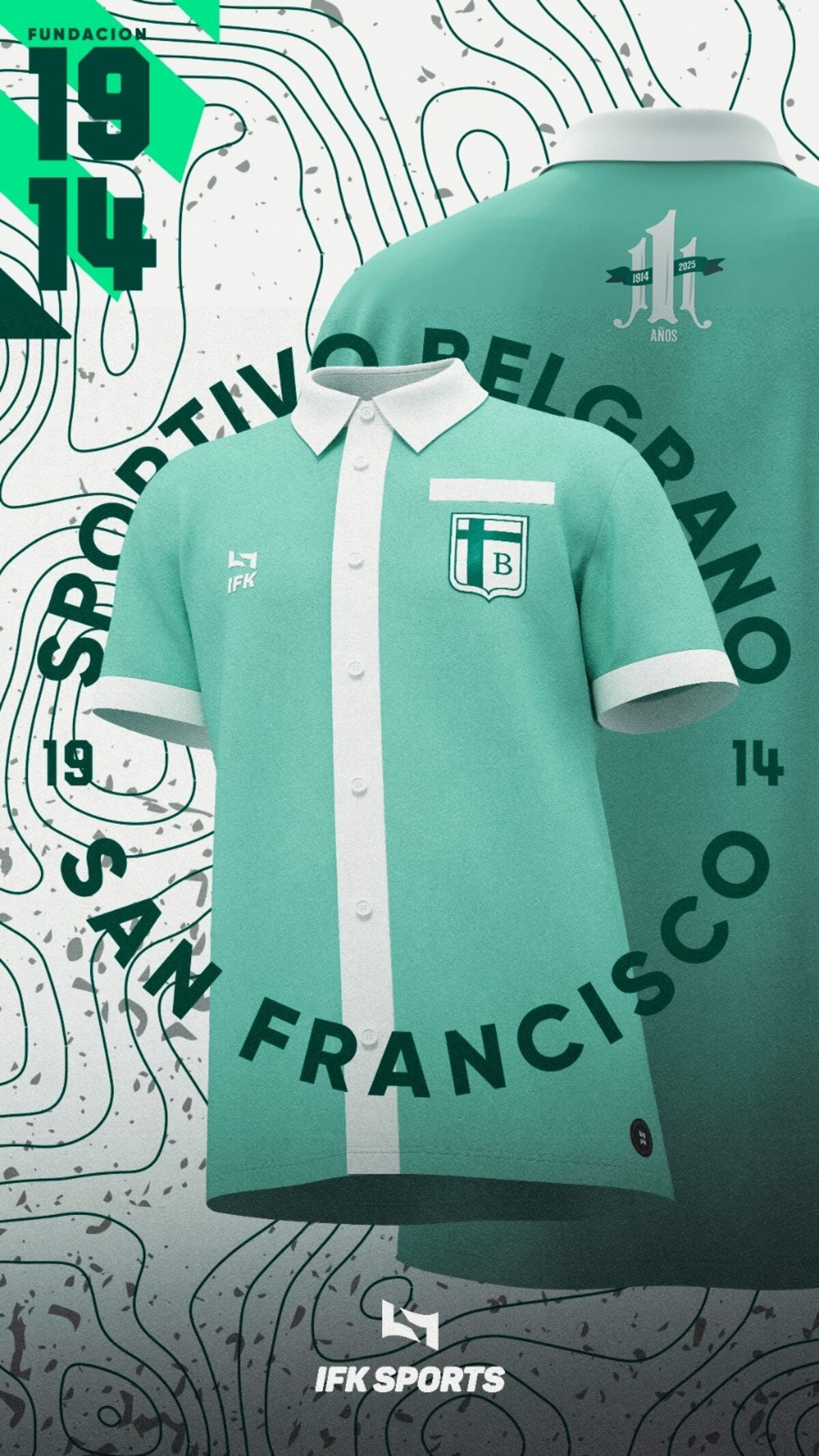 La camiseta de Sportivo Belgrano por su nuevo aniversario. (Gentileza).