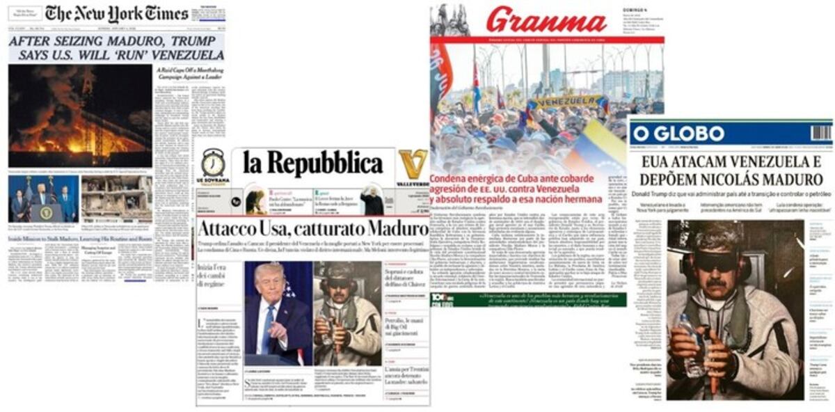 La captura de Nicolás Maduro dominó las portadas de los principales diarios del mundo