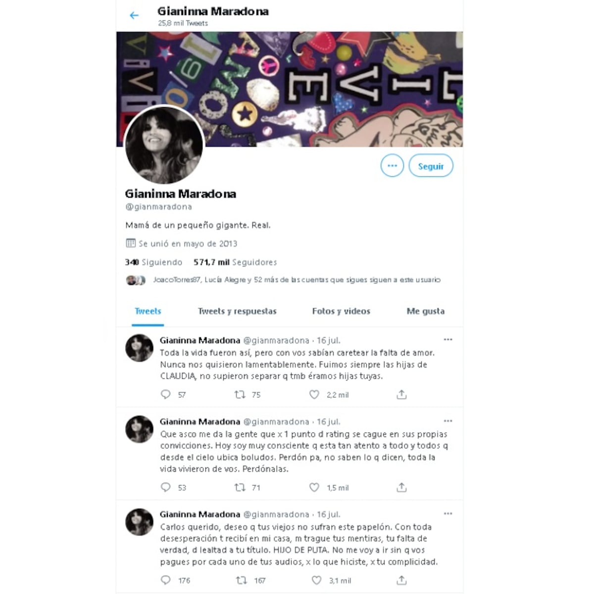 Gianinna Maradona. (Twitter)