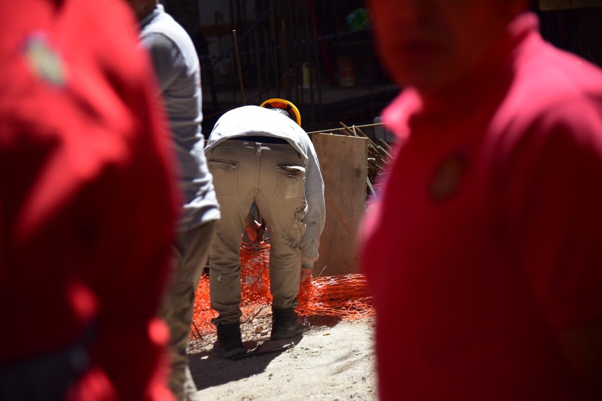 Desmoronamiento en un edificio en construcción de Nueva Córdoba. (Pedro Castillo / La Voz)