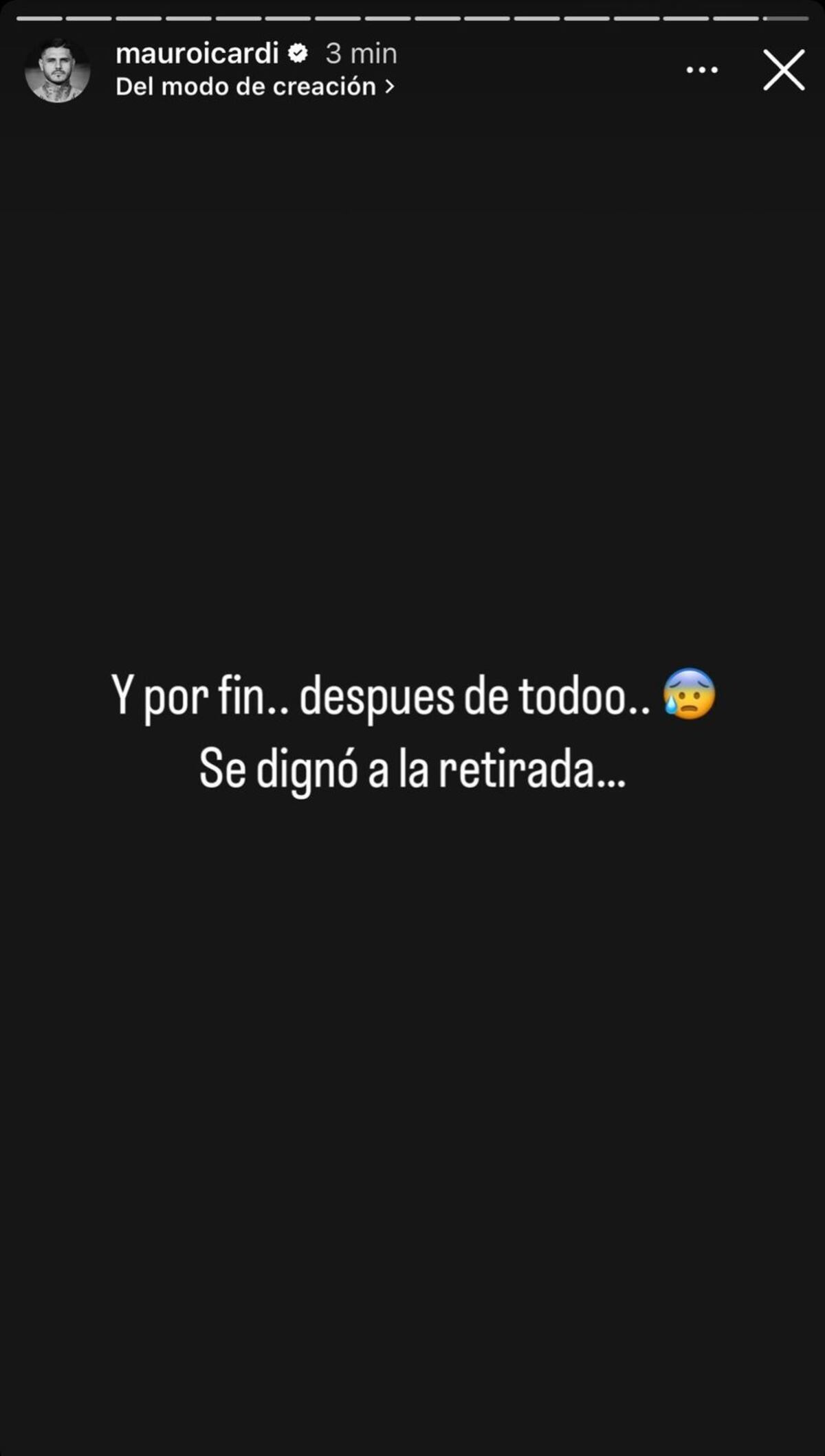 Las historias de Mauro Icardi tras cruzarse con Wanda Nara.