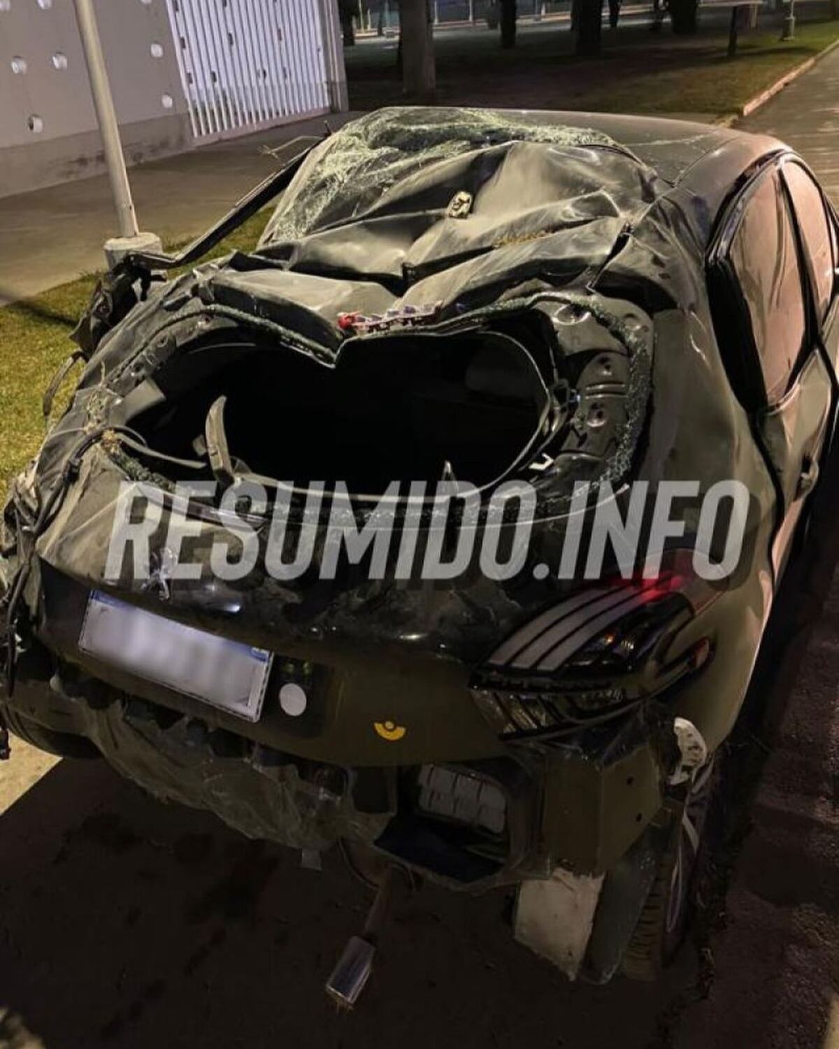 Así quedó el auto tras el accidente
