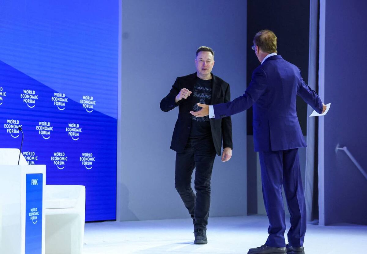 Elon Musk en Davos.