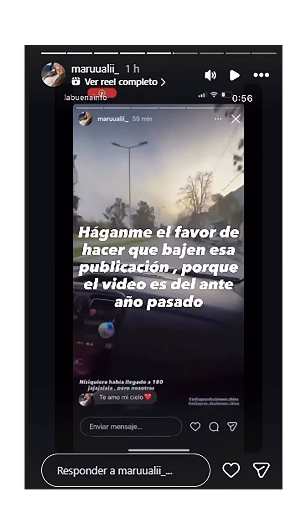 La amiga de Milagros de Simone intentó minimizar el hecho en las redes. (Infobae)