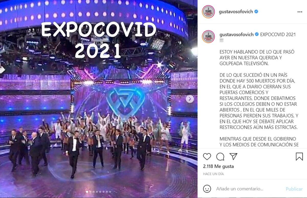 El productor criticó con dureza lo que se pudo ver en el inicio de "ShowMatch". (Instagram).