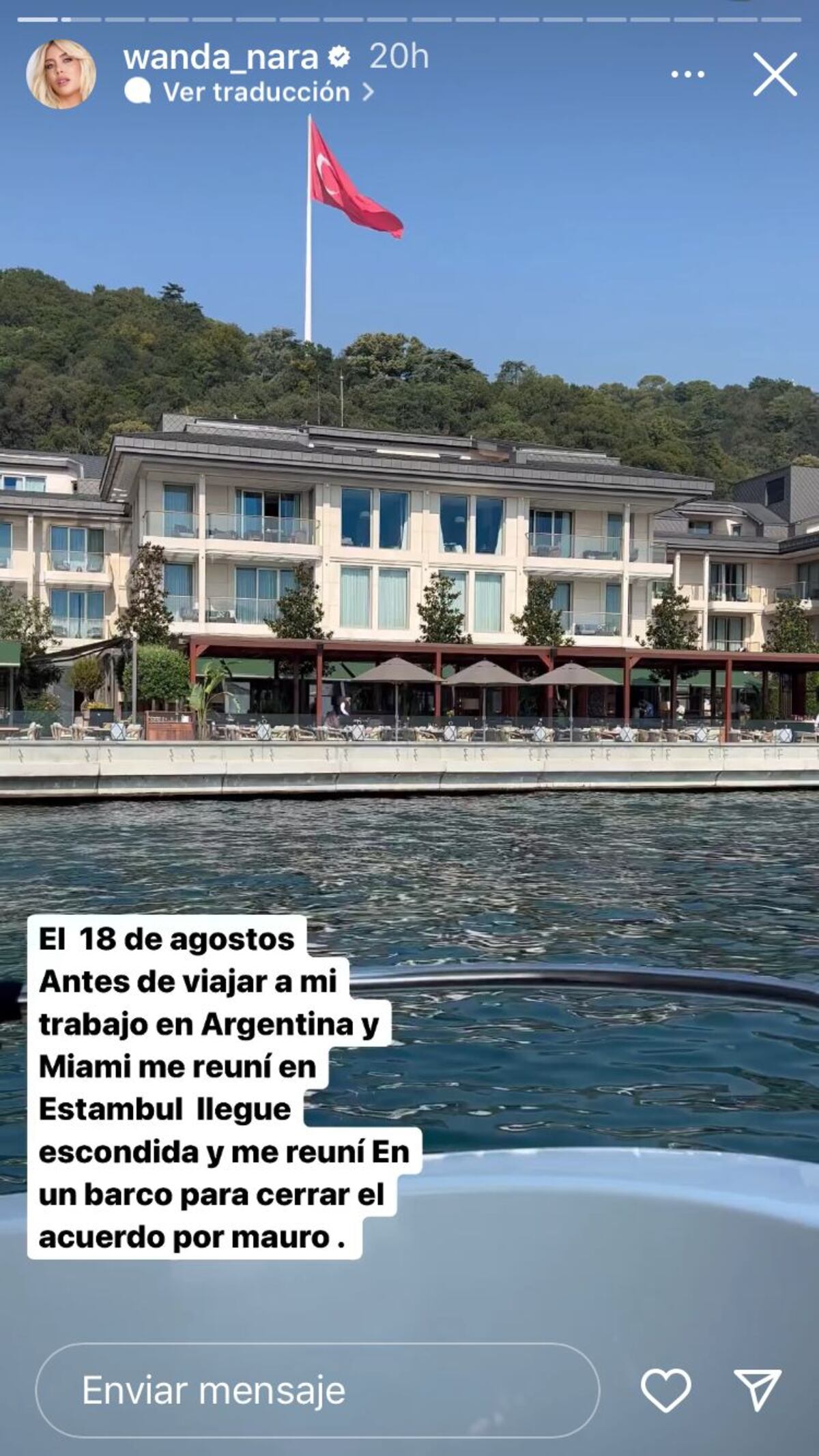 Wanda Nara, picante desde Turquía (IG: Wanda Nara). .