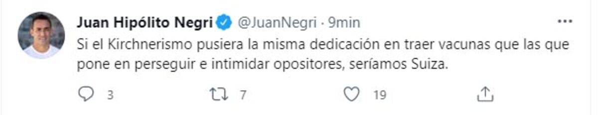 Hackearon la cuenta de Twitter de Mario Negri