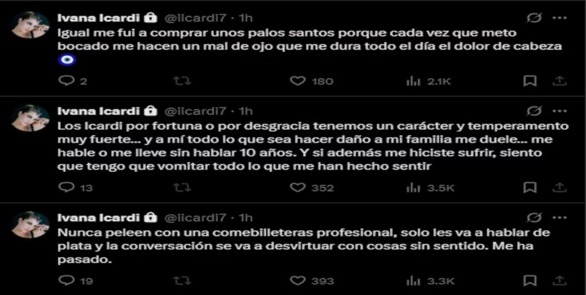 Ivana Icardi apuntó contra Wanda Nara. (Captura)