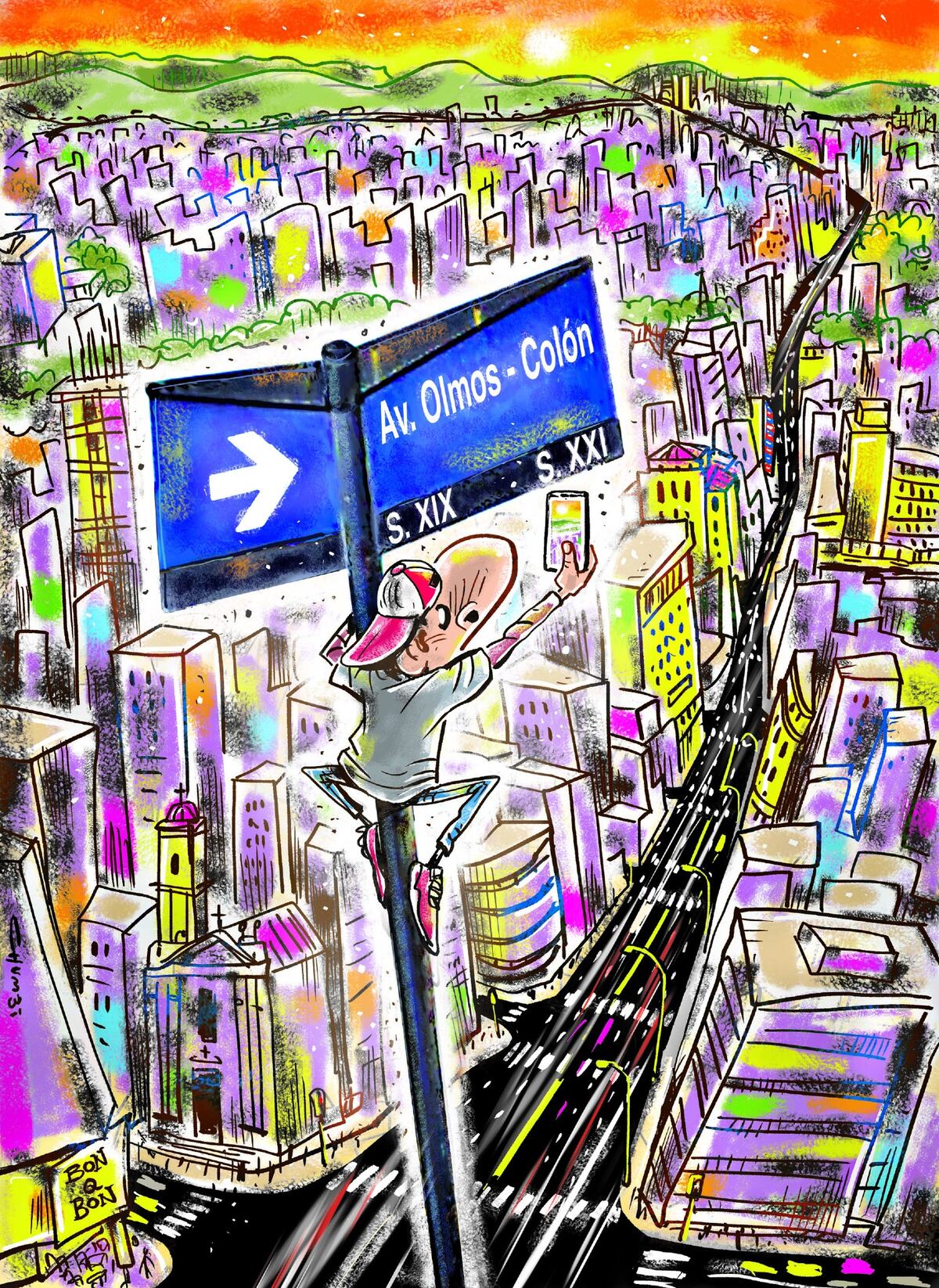 Avenida Colón-Olmos, clave en la historia de la ciudad de Córdoba (Ilustración de Chumbi)
