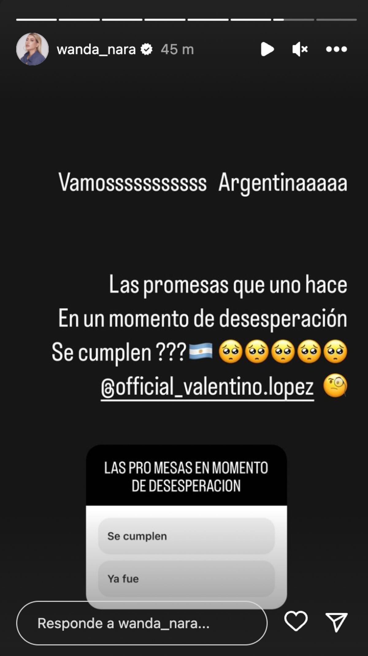 Wanda Nara celebrando el triunfo de La Selección