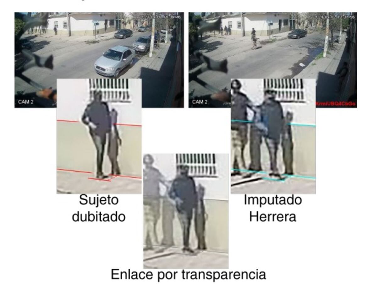 Caso Gabriela Pérez: el sospechoso Herrera fue comparado con el asesino filmado para comprobar si es la misma persona.