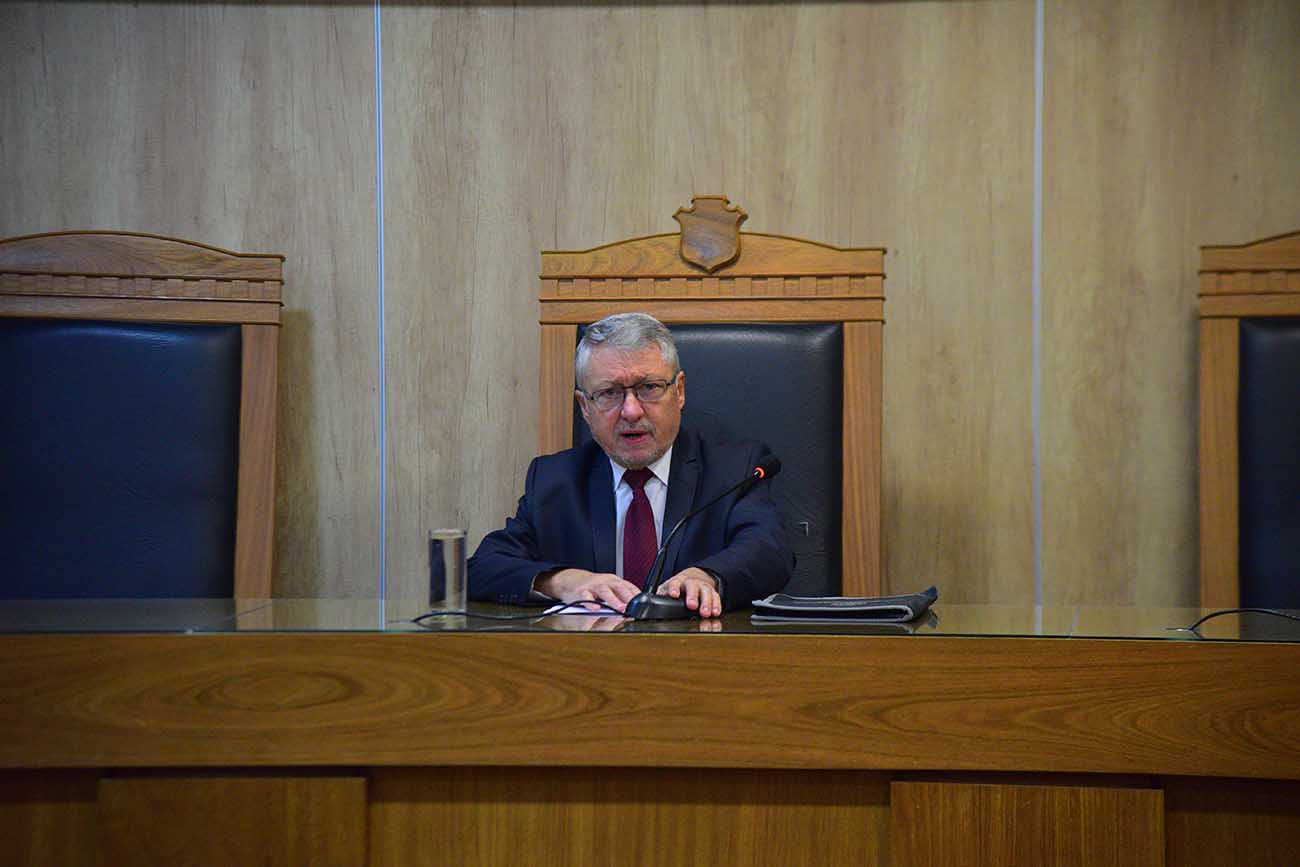 Vocal. El camarista del crimen Juan Manuel Ugarte impuso condena a la abogada Nadia Podsiadlo. (Pedro Castillo / La Voz)