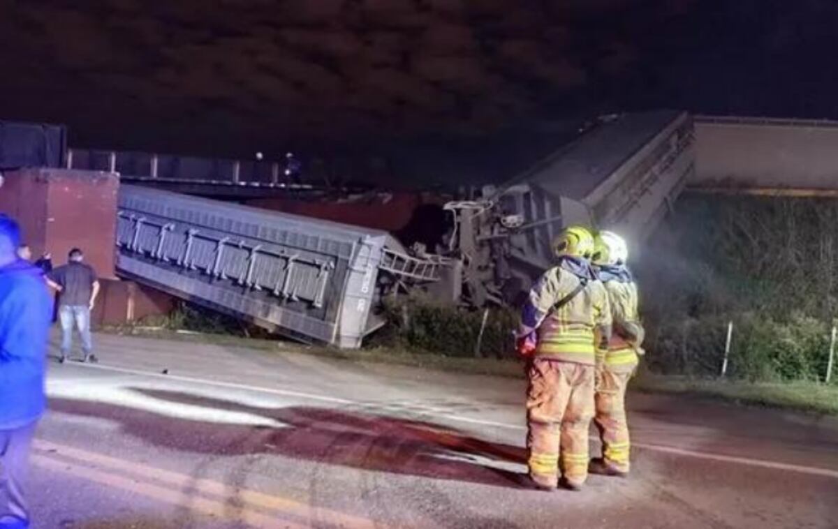 Colapsó un puente y se descarriló un tren en la entrada a Rosario.