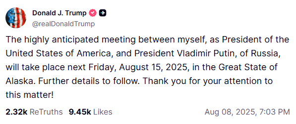 El mensaje de Trump. (Captura)