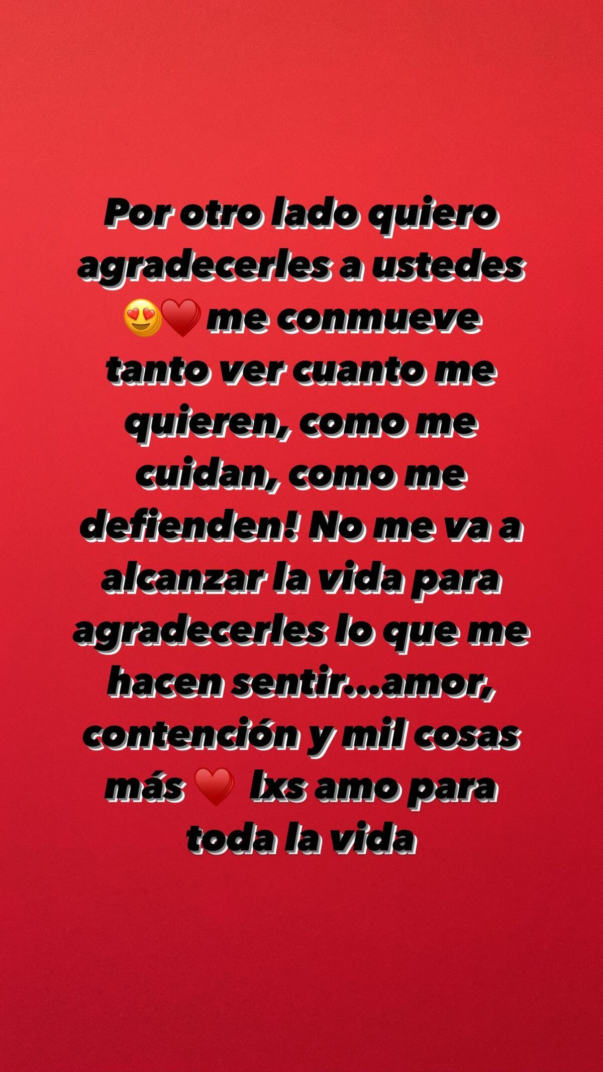 María agradeció el apoyo de sus fans.
